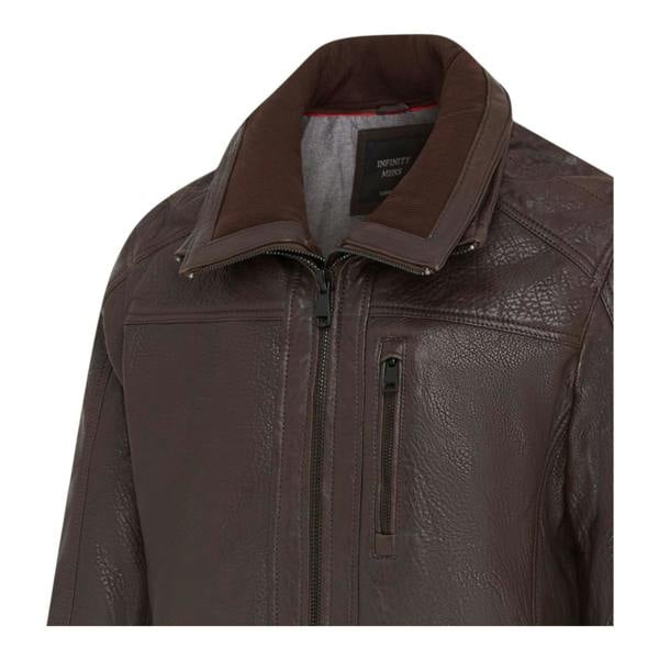 Infinity Leather Mens Warm Mid-Length Leather Biker Coat - Sikander