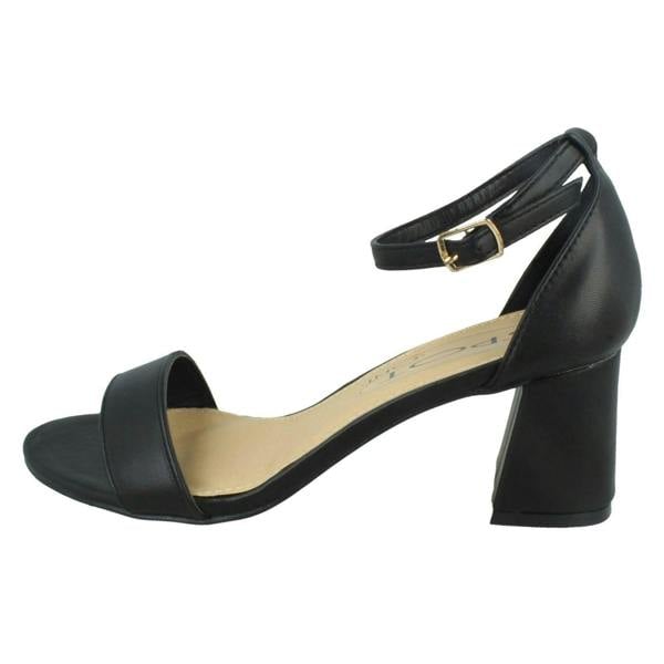 Spot On Ladies Spot On Mid Block Heel Sandals F12012