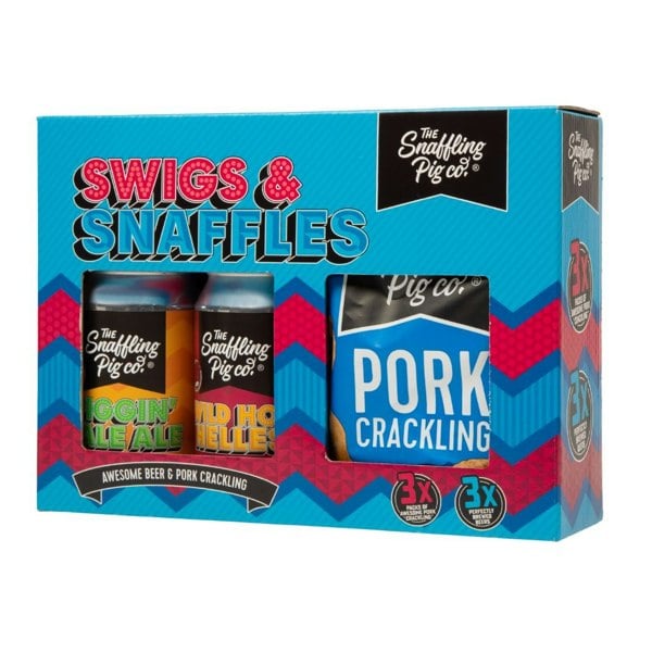 The Snaffling Pig Co Swigs & Snaffles: Pork Crackling and Beer Gift Box