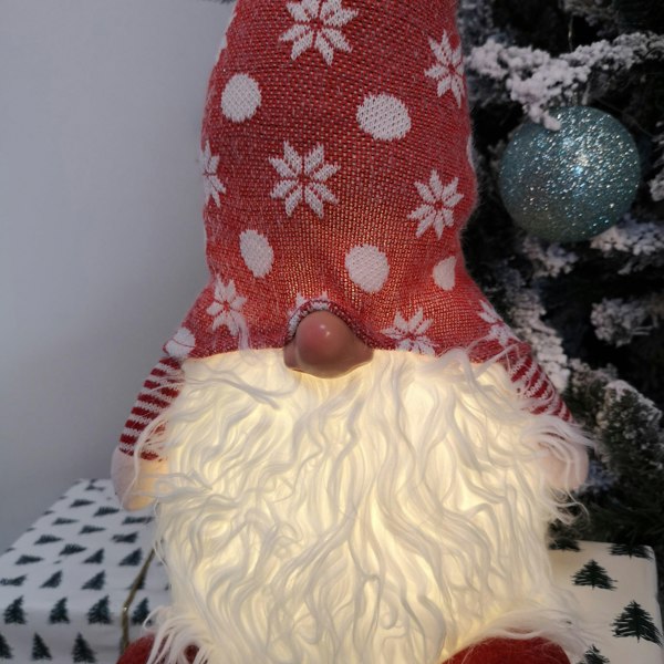 Samuel Alexander 56cm Battery Operated Light Up Christmas Standing Gonk Decoration in Red