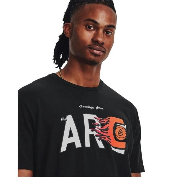 Under Armour Mens Crew Neck Relaxed Fit Short-Sleeved T-Shirt - Black/White - 