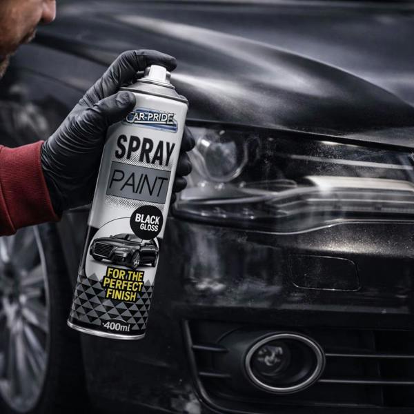 Carpride 2X Gloss Black Car Spray Paint 400ml