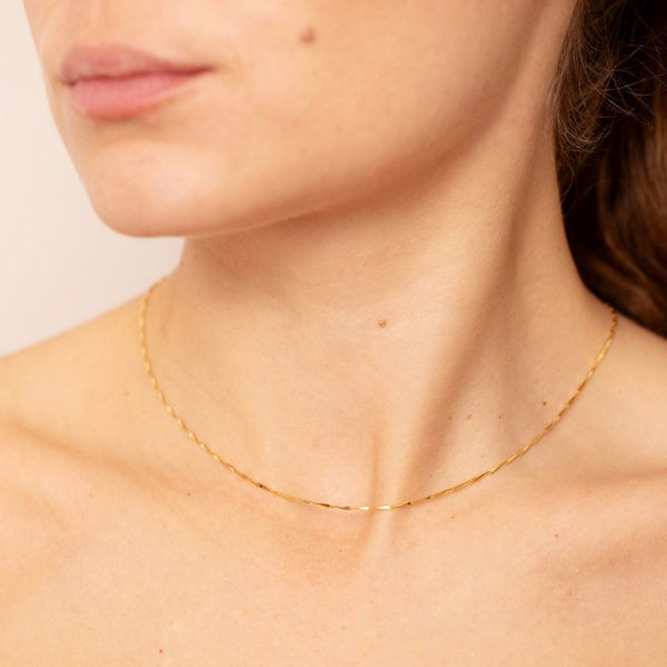 Gold Trip Flat Bar Chain Necklace