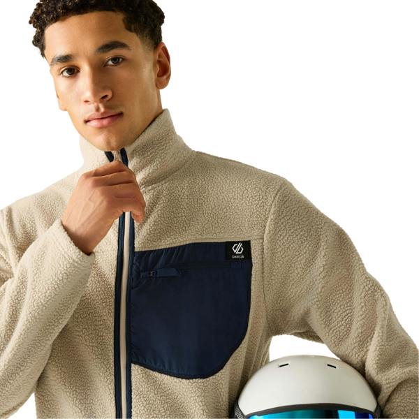Dare 2B Mens Camber Shield Borg Fleece Jacket - White Pepper - 