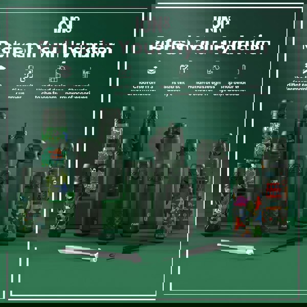 ION8 Leak Proof Kids Water Bottle, Recyclon, Farming Machines, 350ml (12oz)