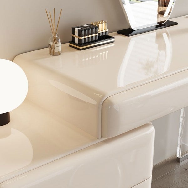 Donnelly Dressing Table With LED Mirror, Cream-Weilai Concept-Weilai Concept