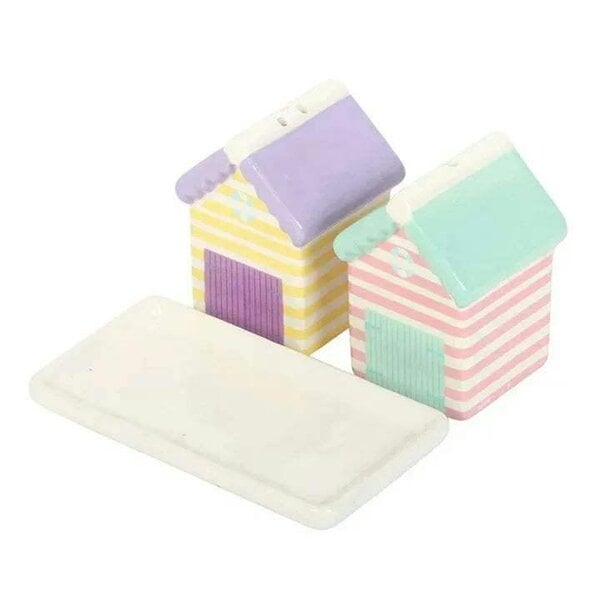 Bobobiy Pastel Beach Hut Salt and Pepper Shakers