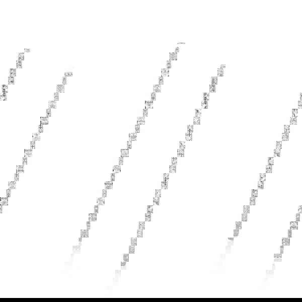 Lioness by TF Mira Full Hoop Earrings - Solid 925 Sterling Silver, Rhodium-Plated, Moissanite