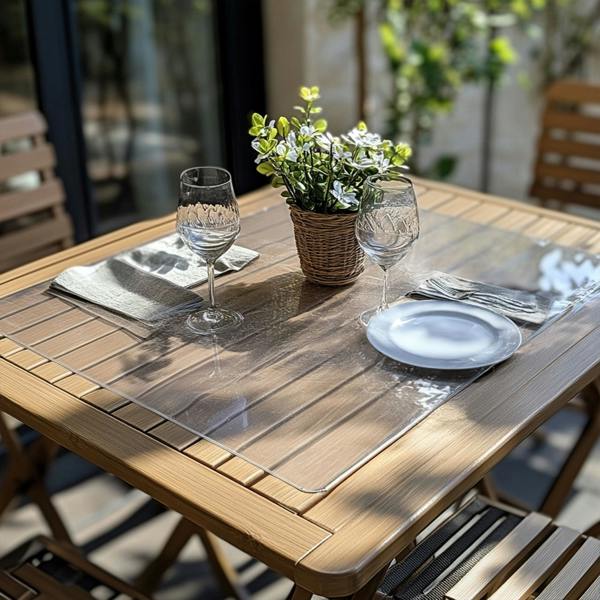 Nicoman PVC Square Table Cover - Transparent