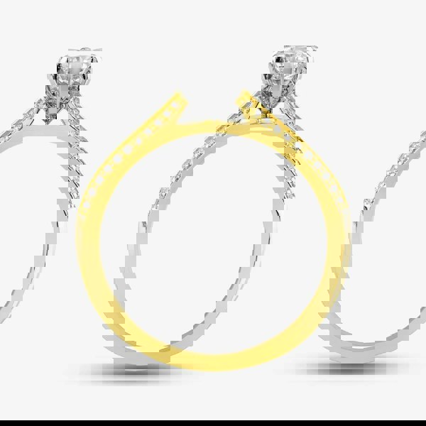 T. H. Baker 18ct Yellow Gold 0.67ct Brilliant Cut Diamond Shoulder Set Solitaire Ring RI-2412(5.0) M1/2