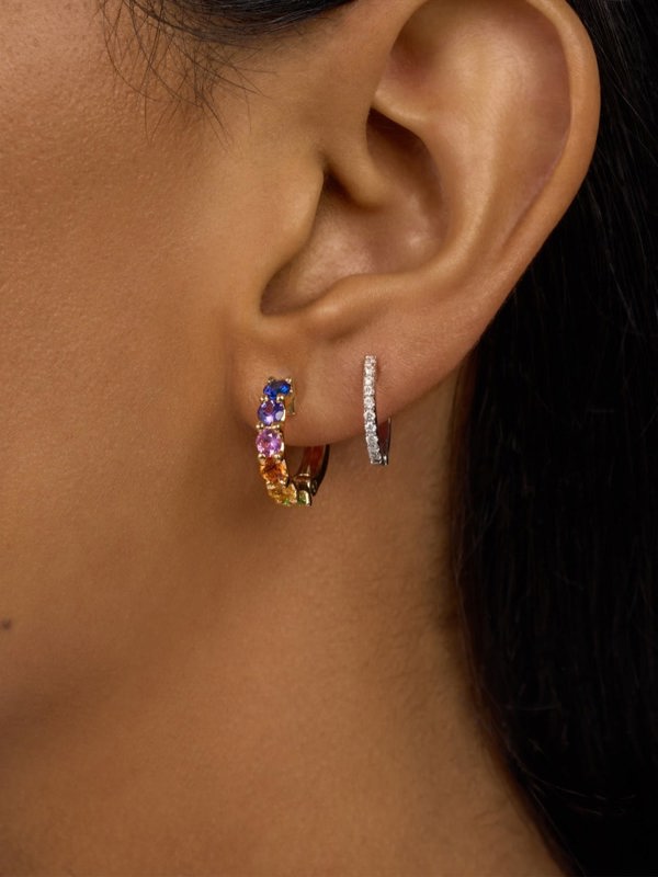 Gemdaia Chunky Rainbow Sapphire Earrings