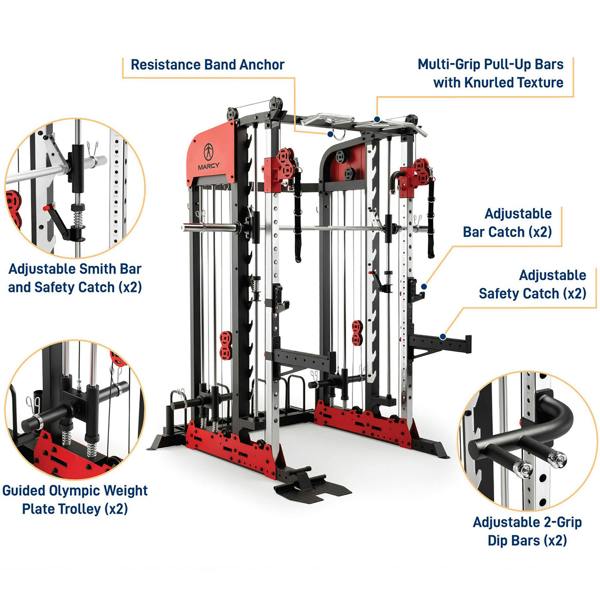 Marcy SM7553 Smith Cage Machine Linear Bearings Utility Weight Bench