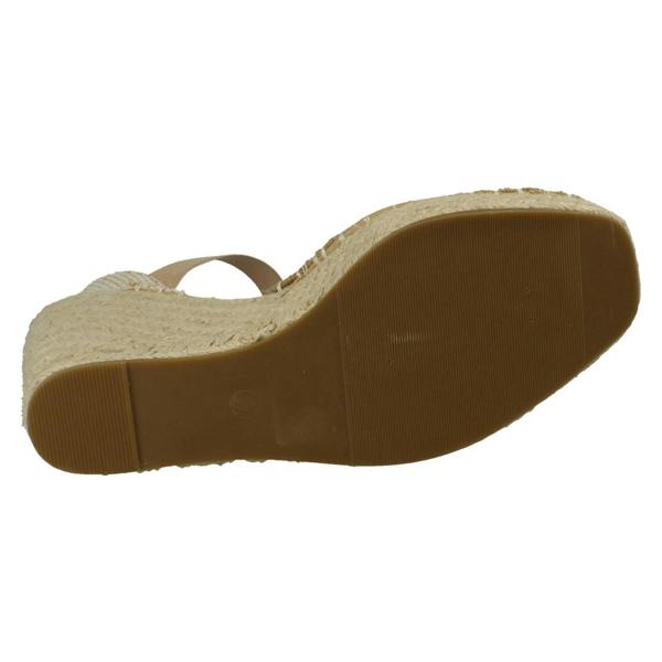Savannah Ladies Savannah High Wedge Espadrille Slip On Summer Shoes Sandals F2305