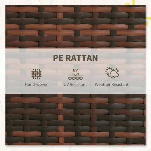 Wyld Haus Nomo Cream and White Rattan 3 Piece Garden Outdoor Bistro Set With Cushions And Storage Function