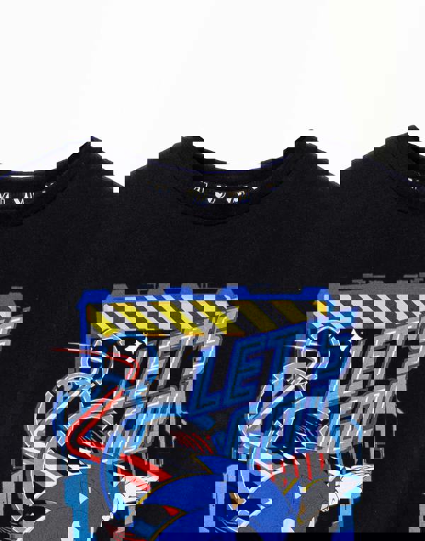 Sonic the Hedgehog Boys Black Let'S Go Short Sleeved T-Shirt