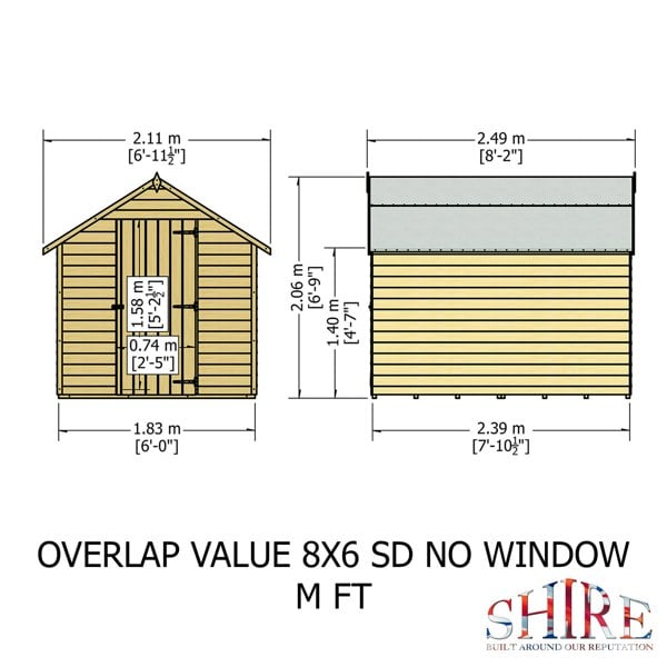 Shire Overlap 8x6 Economy Storage Shed - Best Shed