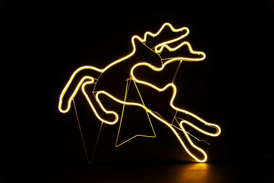 Jumping Reindeer Neon Effect Rope Light Silhouette with 90 Warm White LEDs for Outdoor Christmas Display image 6