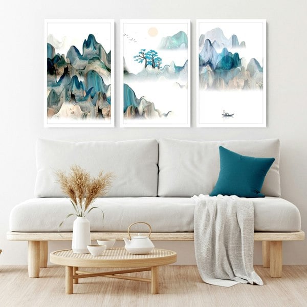 Japan art prints | set of 3 wall art prints for living room