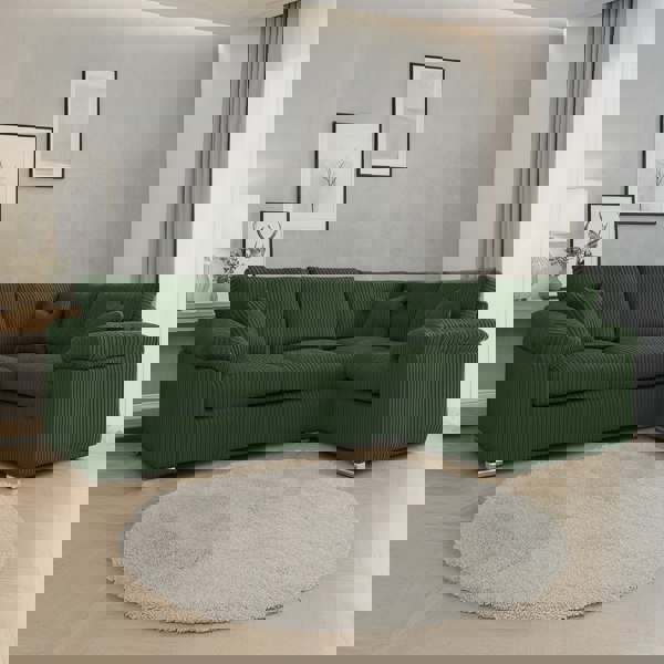 Furnishings For Less Delta Full Jumbo Cord 4 Seater Corner Sofa