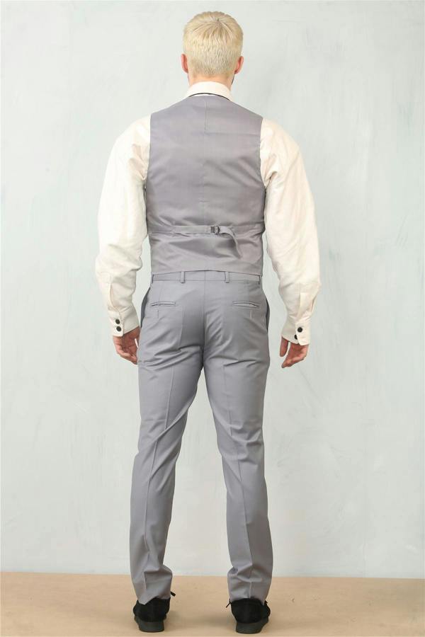 Infinity Leather Men's Grey 3 Piece Formal Classic Prom Suit Workwear
