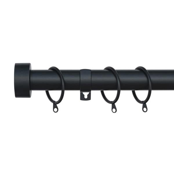 A.Unique Home Room Darkening Metal Extendable Curtain Pole with Rings and Fittings, In a Variety of Colours and Sizes (25/28mm)