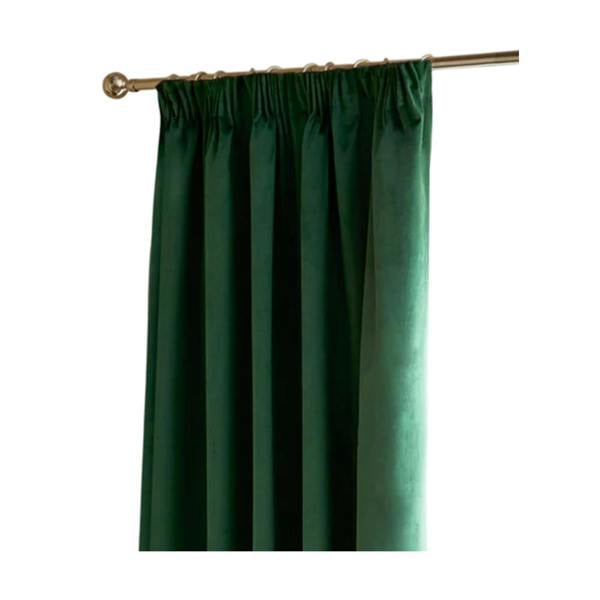 Furn Ultimate Velvet Pencil Pleat Curtains - Emerald - 