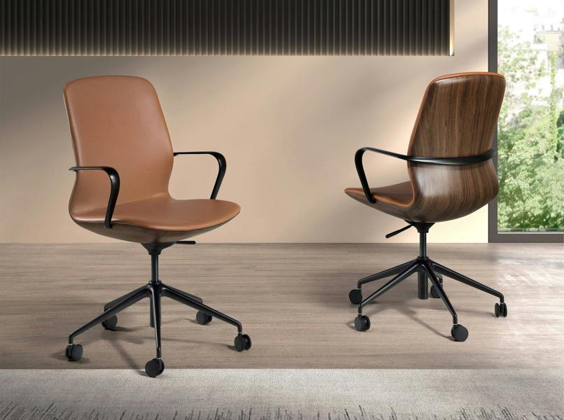 Angel Cerdá Brown leatherette  swivel office chair 4219