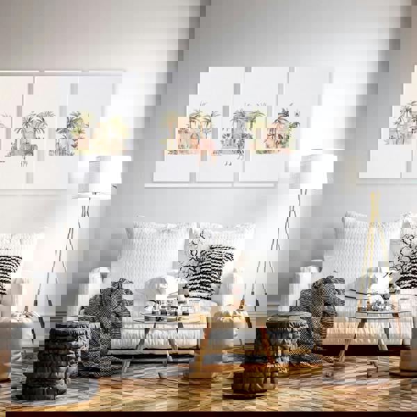 Wall Canvas Living Room | Set of 3 Moroccan Inspired Wall art Prints