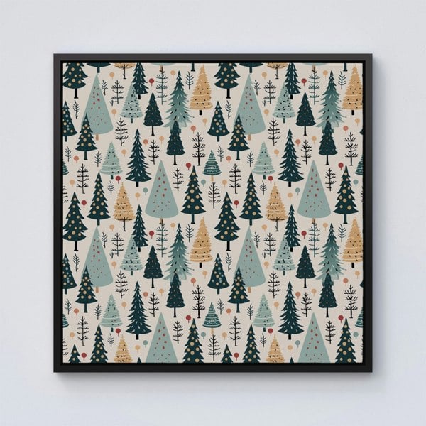 Warren Reed Boho Inspired Christmas Tree Pattern Framed Canvas