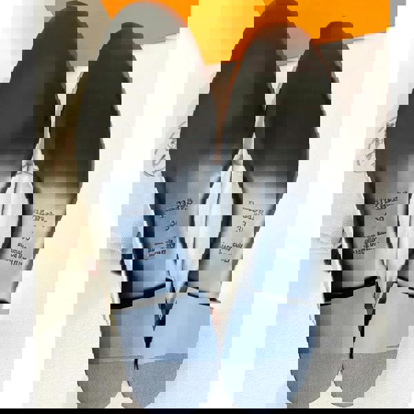 Hermes Trocadero mules in a metallic silver grained leather