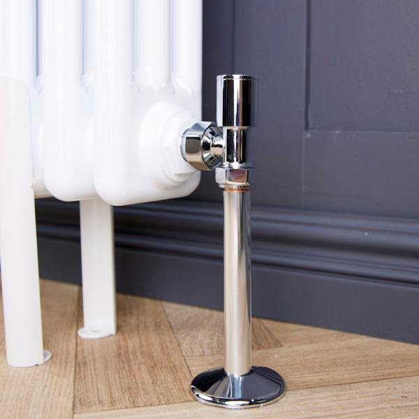 Flode Angled Round Manual Radiator Valve Pack | 15mm x 1/2″ | Chrome