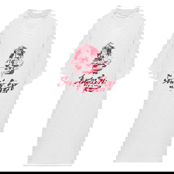 Stranger Things Womens/Ladies Surfer Boy Pizza T-Shirt - White