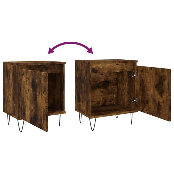 Berkfield Bedside Cabinets 2 pcs Smoked Oak 40x30x50 cm Engineered Wood
