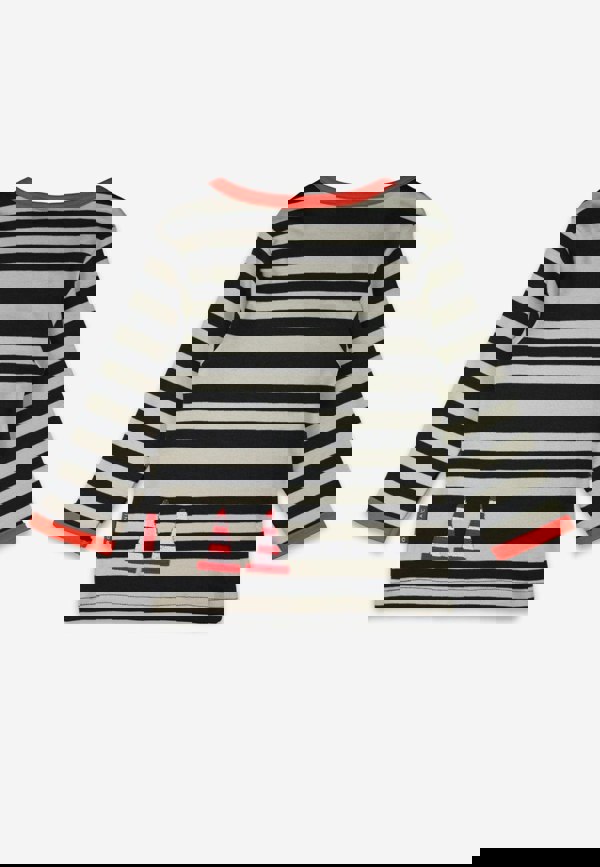 Organic Grey Digger Applique Long - Sleeved T-shirt - Toby Tiger