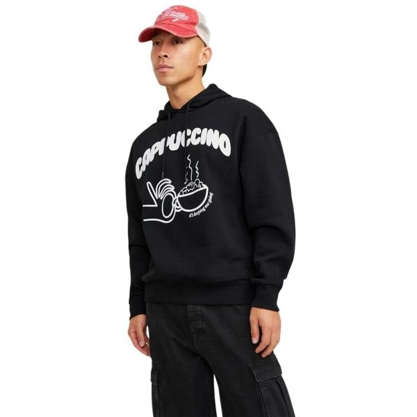Jack And Jones Mens Cappuccino Oversized Hoodie - Black - 