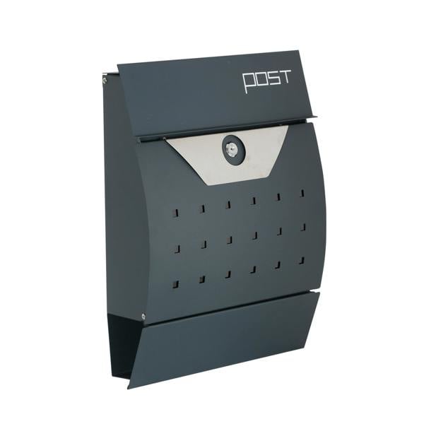 Phoenix Safe Phoenix Estilo Front Loading Letter Box MB0122KA in Graphite Grey with Key Lock