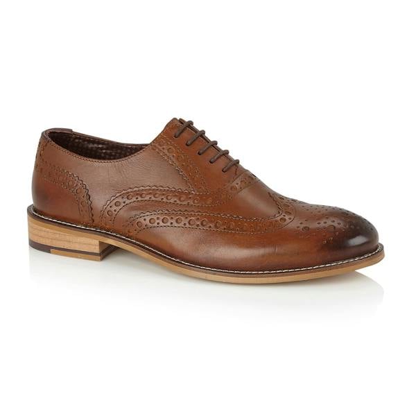 Gatsby Leather Brogue Chestnut - Widefit - London Brogues
