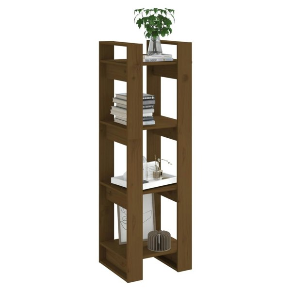 Berkfield Book Cabinet/Room Divider Honey Brown 41x35x125 cm Solid Wood