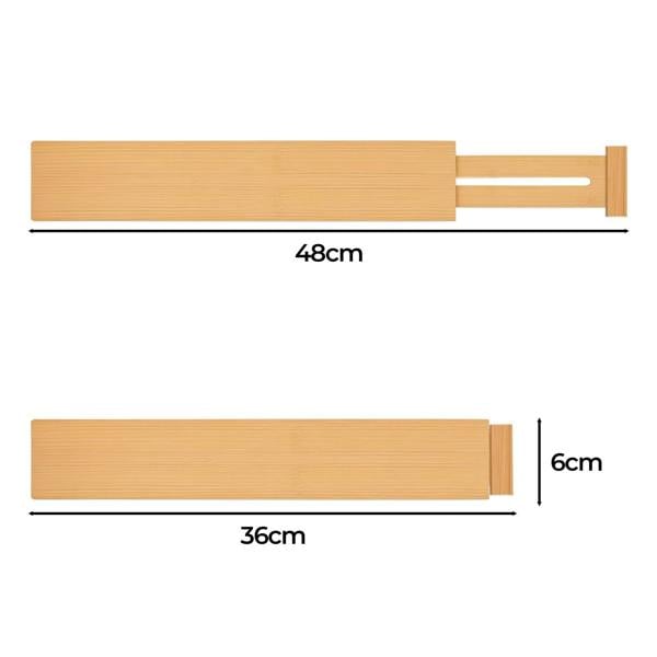 Levede Adjustable Drawer Divider Bamboo 4PC Expandable Organisers Spring Loaded