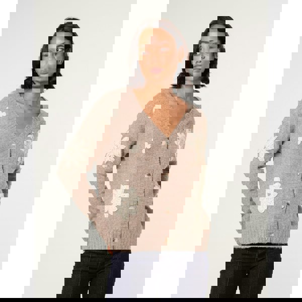 Blue Vanilla Crochet Embellished Floral Cardigan