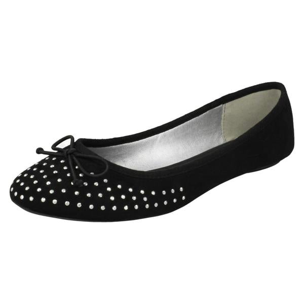Spot On Ladies Spot On Jewel Design Ballerinas