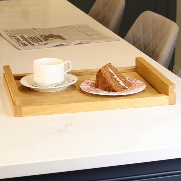 MijMoj Design Solid Oak Food Serving Board - Wooden Ottoman Tray