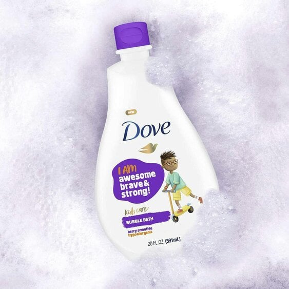 Dove Kids Care Bubble Bath Berry Smoothie Hypoallergenic Skin Care 591ml 3 Pack