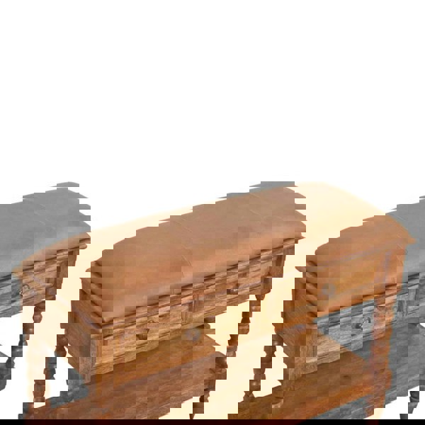 Artisan Furniture Solid Wood Leather Spindle Bench