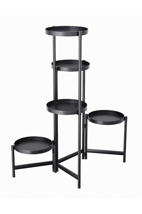 Living and Home 5-Tier Black Plant Stand Display Shelf