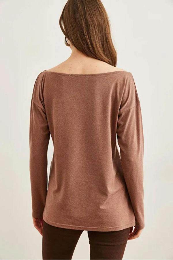 Hoxton Gal Boat Neck Wool-Viscose Draped Jumper