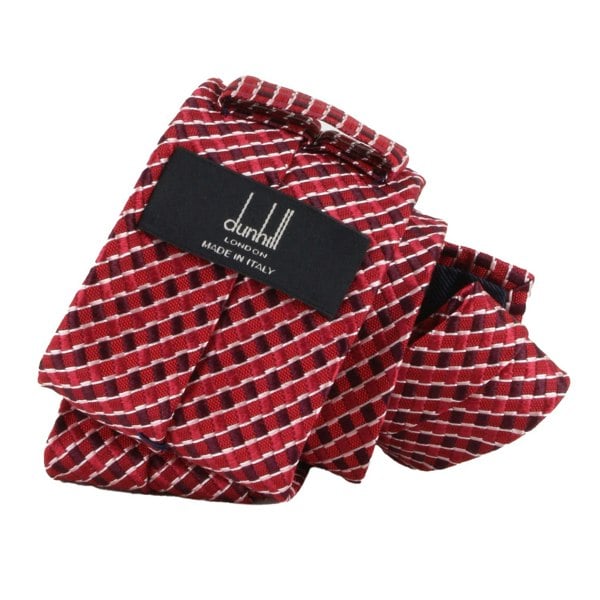 Dunhill woven silk tie in a carbon fibre pattern