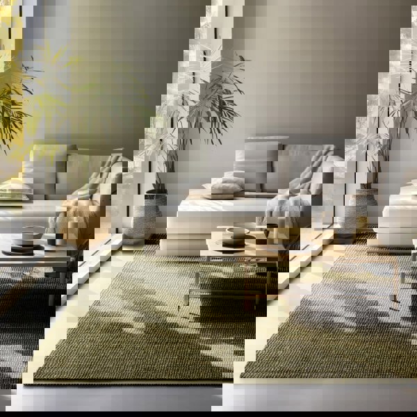 Handwoven Jute Green Rug – Natural Colour