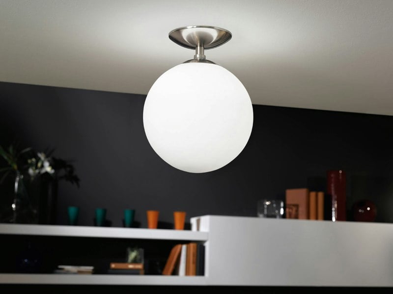 EGLO Rondo Opal And Nickel Matt Ceiling Light