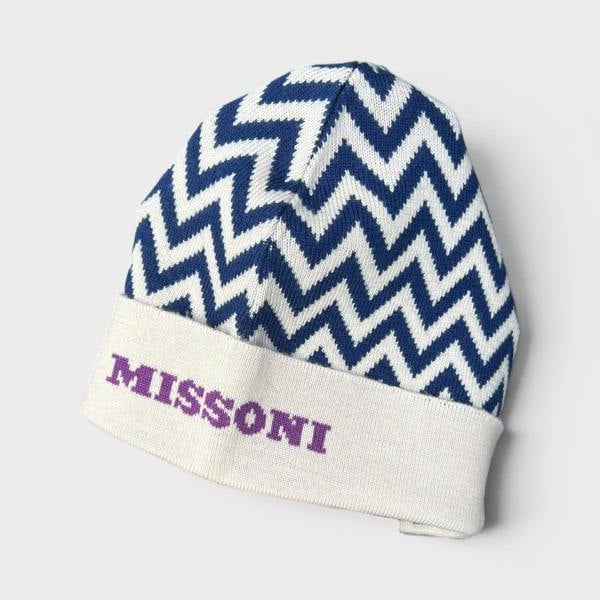 Missoni Pink Chevron Pure Wool Beanie